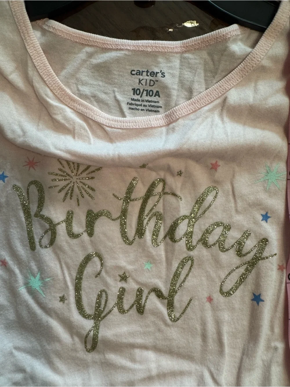 Carter's NWT Pink Long-Sleeve 'Birthday Girl' Rainbow Tulle Dress Sz 10/10A